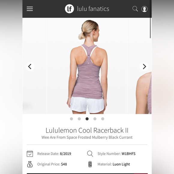 (1) Lululemon Cool Racerback II - Picture 2 of 5